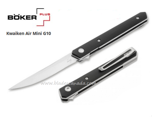 Boker Plus Mini Kwaiken Air Flipper Folding Knife, VG10, G10 Black, 01BO324